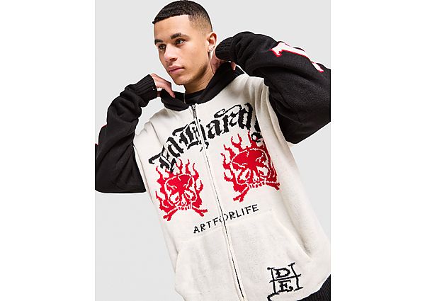 Ed Hardy 1972 Knit Full Zip Hoodie white