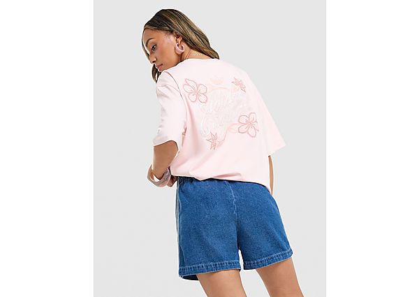 adidas Originals Floral Stitch Boyfriend T-Shirt pink