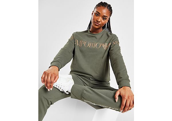 EA7 Emporio Armani Oversized Logo Crew Sweatshirt green