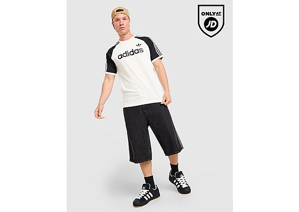 adidas Originals Colour Block 3-Stripes T-Shirt off white