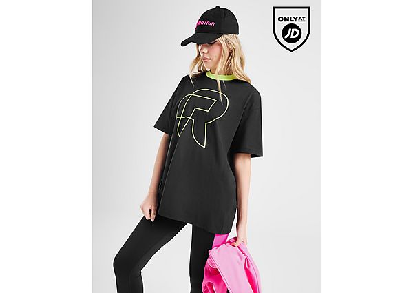 Red Run Activewear Twin Flame Oversized T-Shirt black
