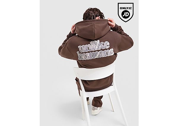 Unlike Humans Hidden Full Zip Hoodie brown