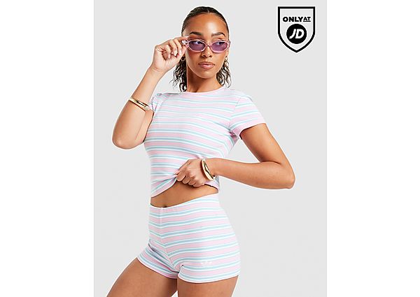 adidas Originals Stripe Micro Shorts pink