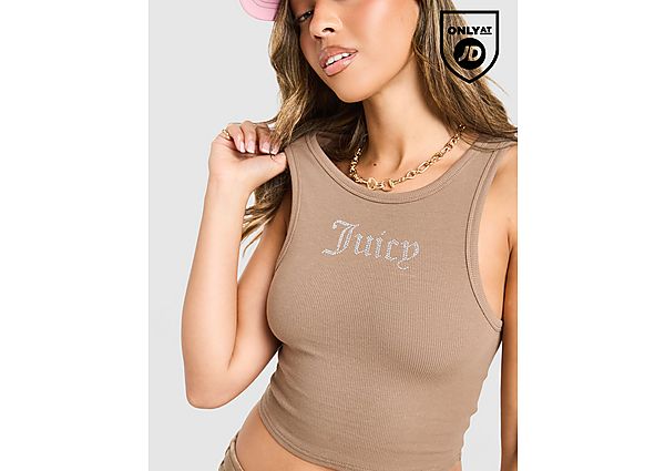 JUICY COUTURE Rib Diamante Tank Top brown