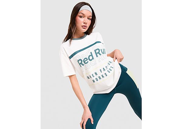 Red Run Activewear Skyline Oversized Graphic T-Shirt white