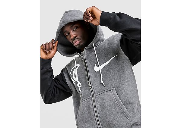 Nike x Syna Solo Swoosh Fleece Full Zip Hoodie grey