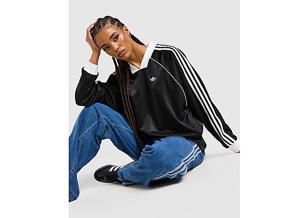adidas Originals Long Sleeve Oversized Football Top black