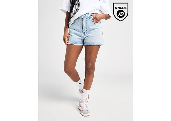 Unlike Humans High-Rise Mom Shorts blue