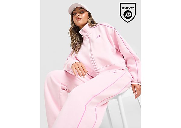 New Balance Pipe Fleece Full Zip Track Top pink