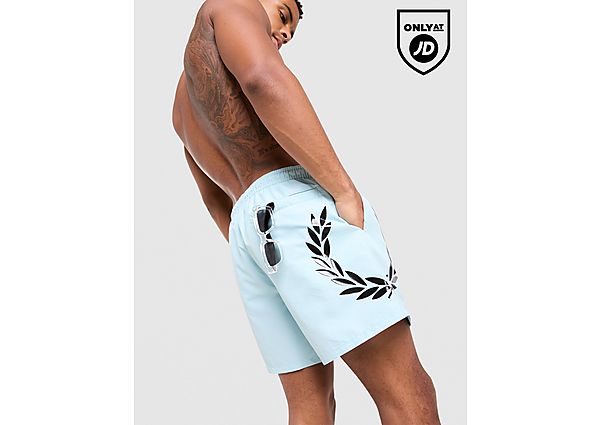 Fred Perry Side Laurel Wreath Swim Shorts blue