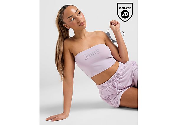 JUICY COUTURE Diamante Logo Bandeau Top purple