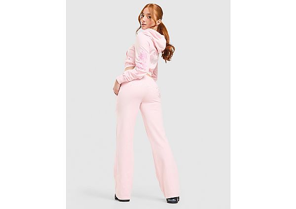 Ed Hardy Thorns Diamante Velour Joggers pink