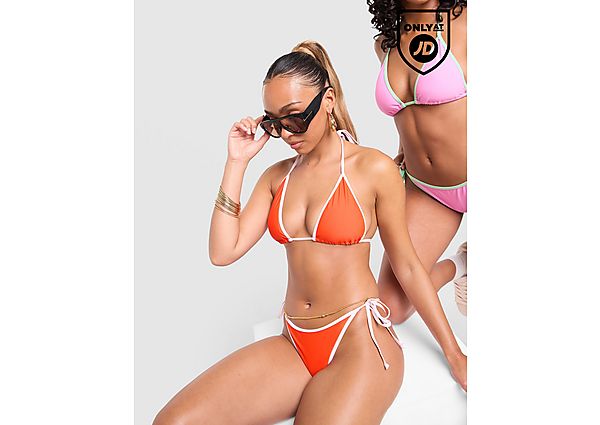 Unlike Humans Heat Triangle Bikini Top Orange