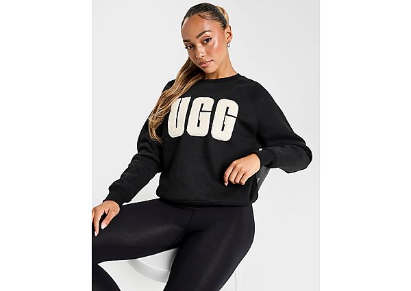 UGG Fuzzy Logo Crew Sweatshirt black