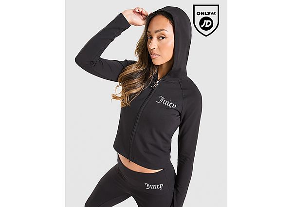 JUICY COUTURE Logo Jersey Full Zip Hoodie black