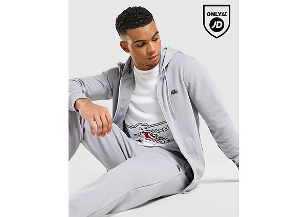 Lacoste Double Knit Full Zip Hoodie grey