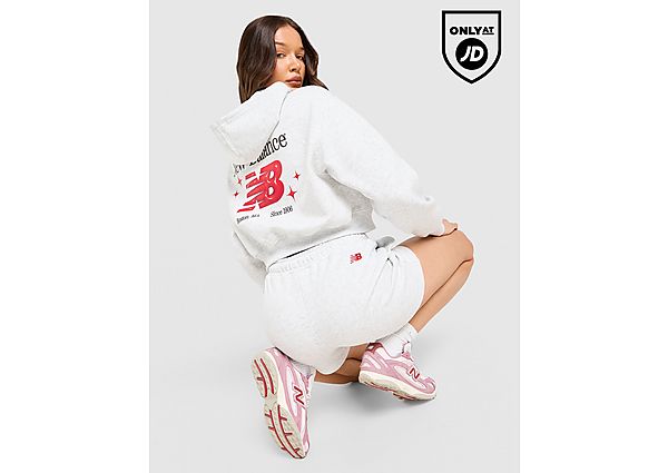 New Balance Chrome Cropped Full Zip Hoodie grey