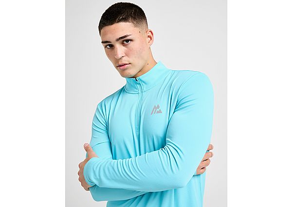 MONTIREX Peak Gridded 1/4 Zip Top blue