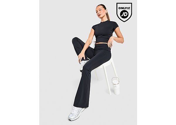DAILYSZN Foldover Flare Leggings black