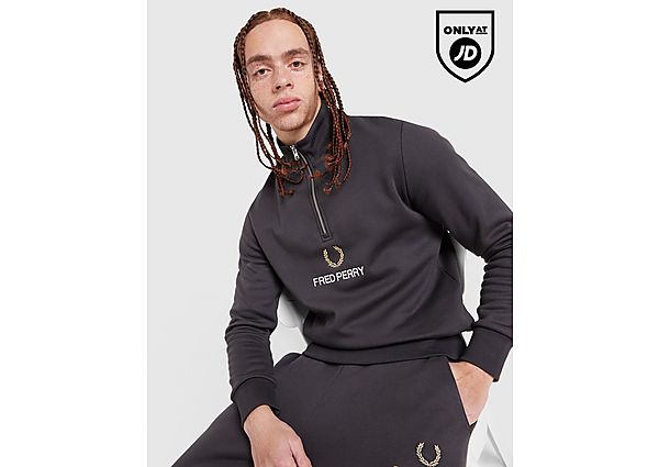 Fred Perry Original Stack 1/2 Zip Sweatshirt grey