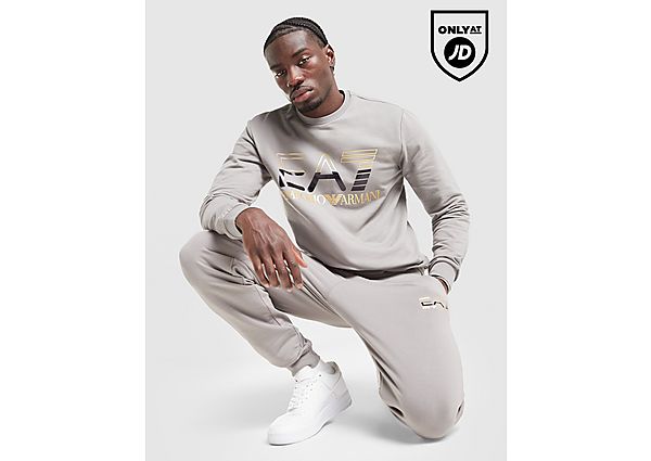EA7 Emporio Armani Large Logo Crew Tracksuit grey