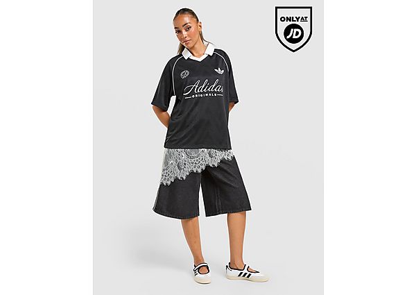 adidas Originals Script Football Collar T-Shirt black