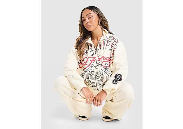 Ed Hardy Gothic Full Zip Hoodie cream