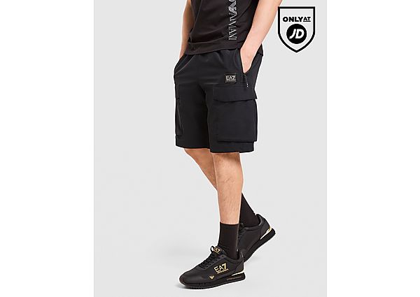 EA7 Emporio Armani Badge Woven Cargo Shorts black