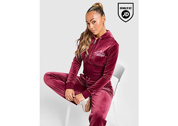 JUICY COUTURE Crown Velour Corset Hoodie red