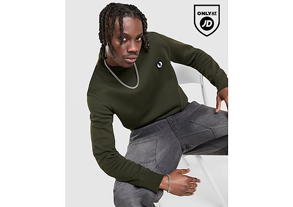 Fred Perry Badge Crew Sweatshirt green