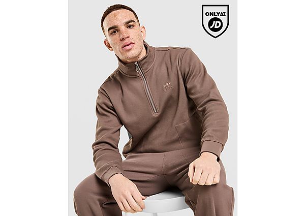 adidas Originals Waffle 1/4 Zip Sweatshirt brown
