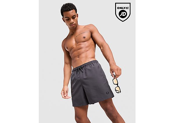 Fred Perry Side Laurel Wreath Swim Shorts grey