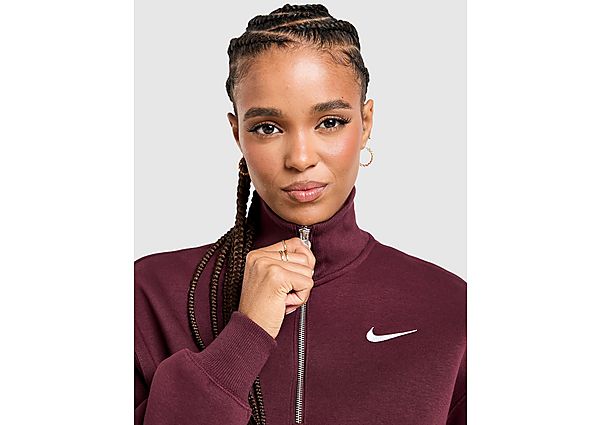 Nike Phoenix Fleece 1/4 Zip Sweatshirt red