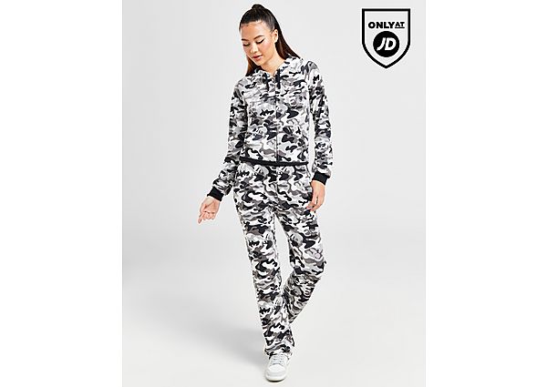 JUICY COUTURE Diamante Velour Camo Track Pants grey