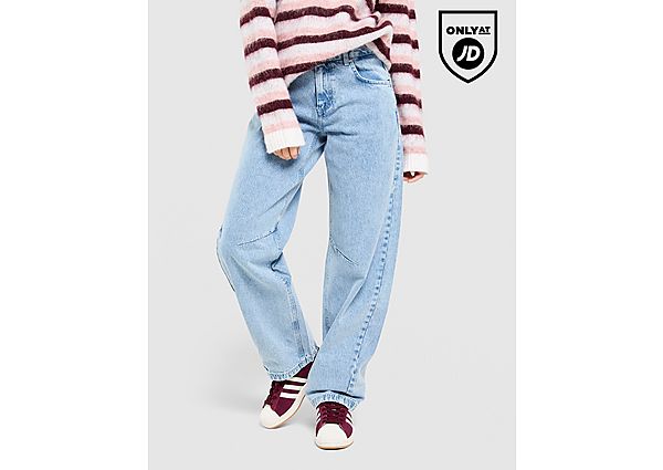Unlike Humans Mid-Rise Barrel Jeans blue