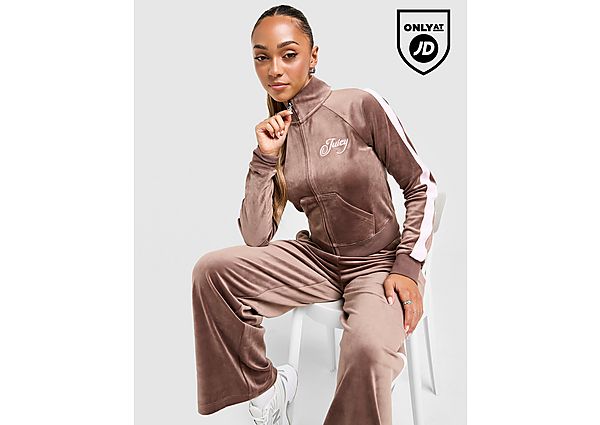 JUICY COUTURE Script Velour Track Top brown