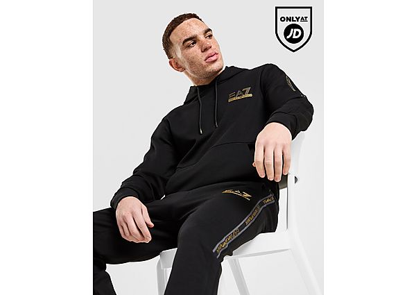EA7 Emporio Armani Tape Centre Logo Overhead Hoodie black