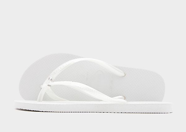 Havaianas Slim Crystal Swarovski Flip Flops white