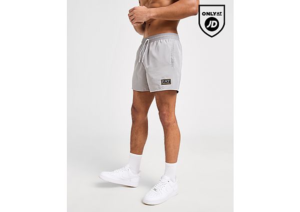 EA7 Emporio Armani Gold Badge Swim Shorts grey