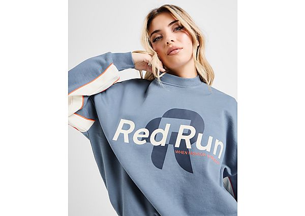 Red Run Activewear Muse Oversized Crew Sweatshirt blue
