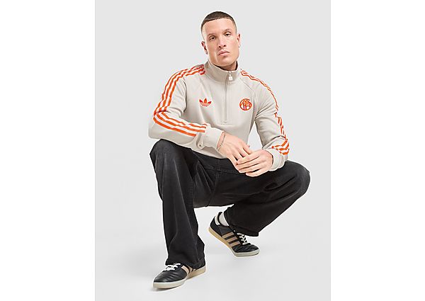 adidas Originals FC Bayern Munich 1/2 Zip Sweatshirt brown