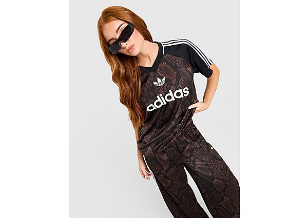 adidas Originals Snake Satin Football T-Shirt brown