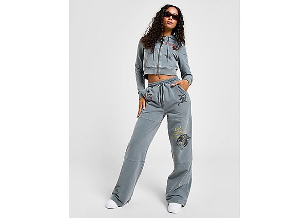 Ed Hardy Flame Tiger Wide Joggers grey