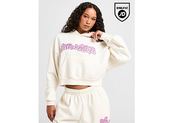 Hoodrich Lucky Cropped Hoodie white