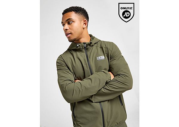 EA7 Emporio Armani Reflective Woven Full Zip Hoodie green