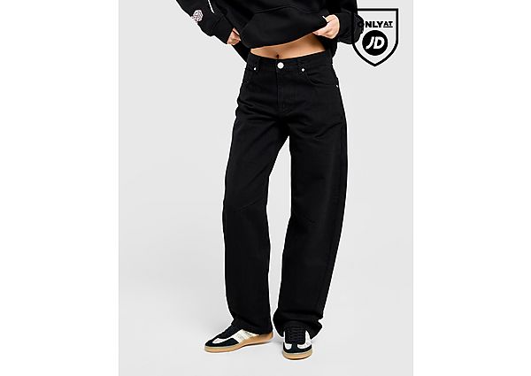 Unlike Humans Mid-Rise Barrel Jeans black