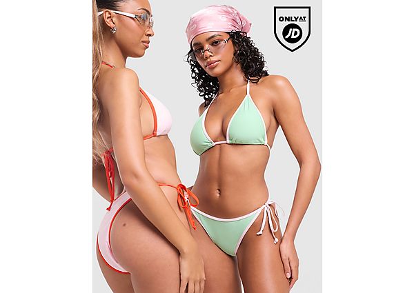 Unlike Humans Heat Triangle Bikini Top green