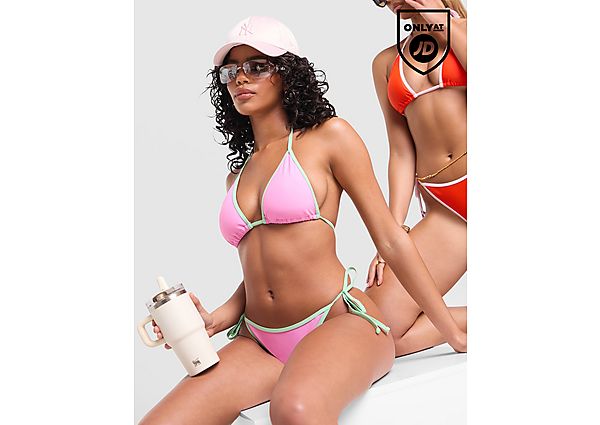 Unlike Humans Heat Triangle Bikini Top pink