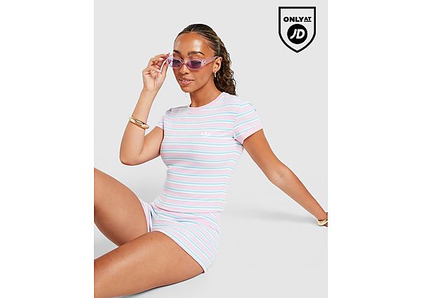 adidas Originals Stripe Slim T-Shirt pink