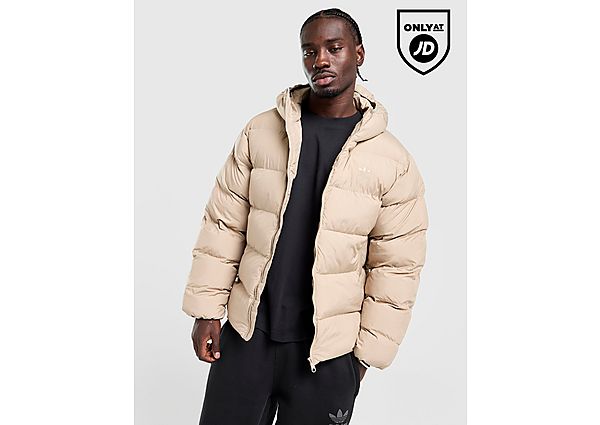 adidas Originals Tonal Hooded Puffer Jacket Beige